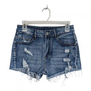 Distressed Denim Women Shorts